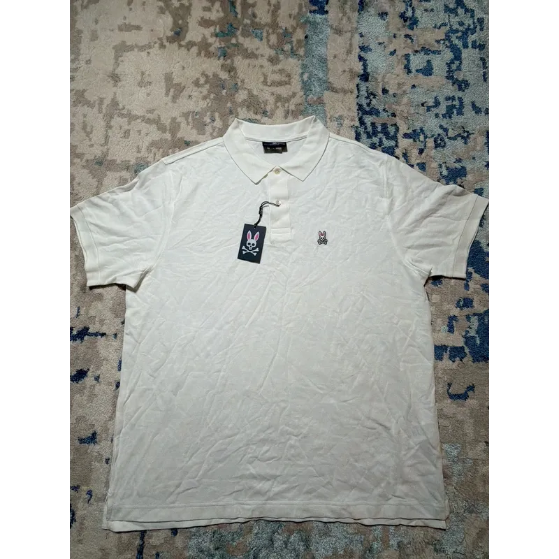 Psycho Bunny Men's  Classic Polo Shirt White