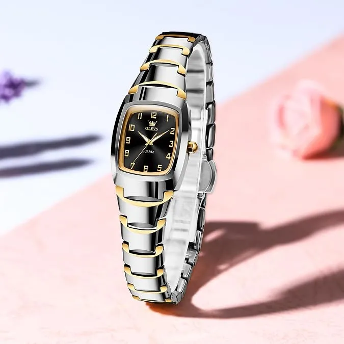 OLEVS Watch Women Luxury Dainty Vintage Square/Round Small Watches for Women Waterproof Stainless Steel Analog Women's Watches with Day Date Fashion Dress Easy Read Female Watch Reloj para Mujer