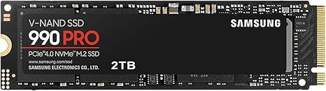 Samsung 990 PRO SSD 2TB NVMe M.2 PCIe Gen4, M.2 2280 Internal Solid State Hard Drive, Seq. Read Speeds Up to 7,450 MB/s for High End Computing, Gaming, and Heavy Duty Workstations, MZ-V9P2T0B/AM
