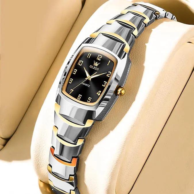 OLEVS Watch Women Luxury Dainty Vintage Square/Round Small Watches for Women Waterproof Stainless Steel Analog Women's Watches with Day Date Fashion Dress Easy Read Female Watch Reloj para Mujer
